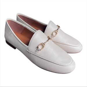 COACH Haley Women's White Chalk Leather Gold Horsebit Loafers NEW Size 5.5